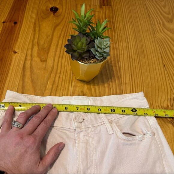 MOTHER SUPERIOR High Waisted Rascal Ankle Slim Straight Jeans Soft Pink Sz 25 - Picture 12 of 15